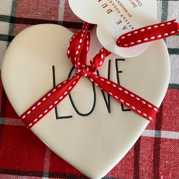 Rae Dunn LOVE Heart Shaped Coasters Set of 4 - Picture 2 of 4